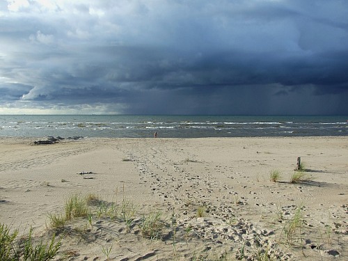S&#299;krags
Seascape with a kid and thunderstorm<br />
Kliima, ilm ja kõikvõimas loodus
Sandra L&#257;ce